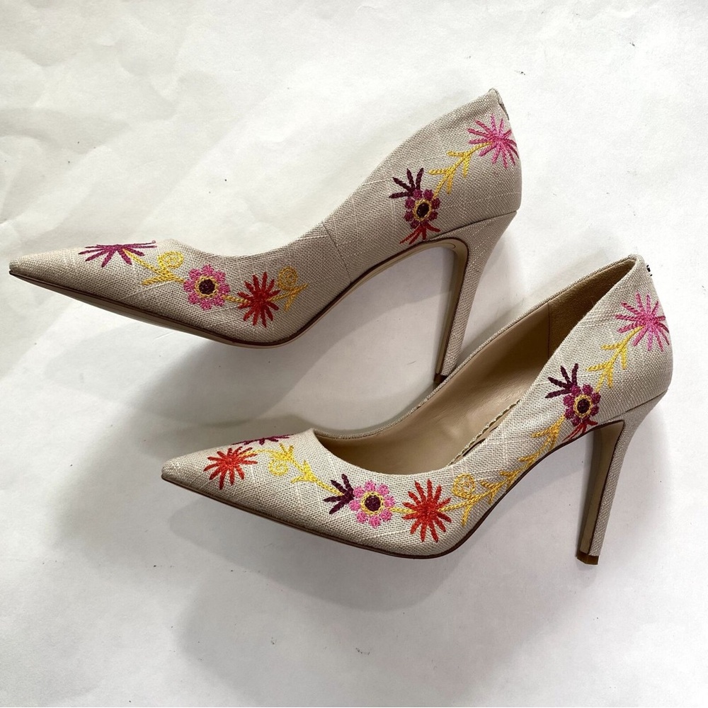 Sam Edelman embroidered heels